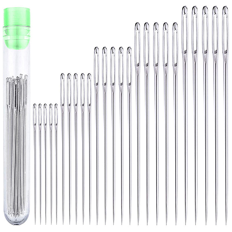 Leatherwork Hand Sewing Needles - เข็มเย็บมือขนาดใหญ่ 25 ชิ้น เข็มเหล็กคาร์บอนสูงสำหรับงานหนัง งานฝีมือด้าย และงานเย็บทั่วไป