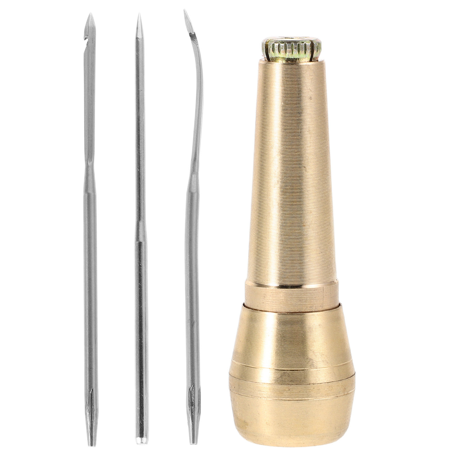 Leatherwork Hand Sewing Needles - ชุดเข็มเจาะหนังพร้อมด้ามทองเหลืองแข็งแรง 1 ชุด สำหรับซ่อมพื้นรองเท้า งานเย็บหนัง เจาะรู