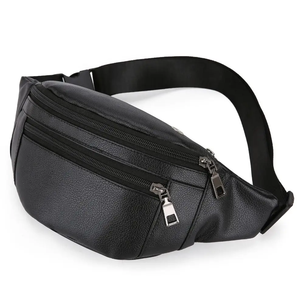 Leather Work Bag Men - กระเป๋าใส่เงินแบบสะพายข้างอเนกประสงค์สำหรับธุรกิจกลางแจ้งและกีฬา ​ กระเป๋าคาดเอวหนังสังเคราะห์กันน้ำสำหรับผู้ชาย