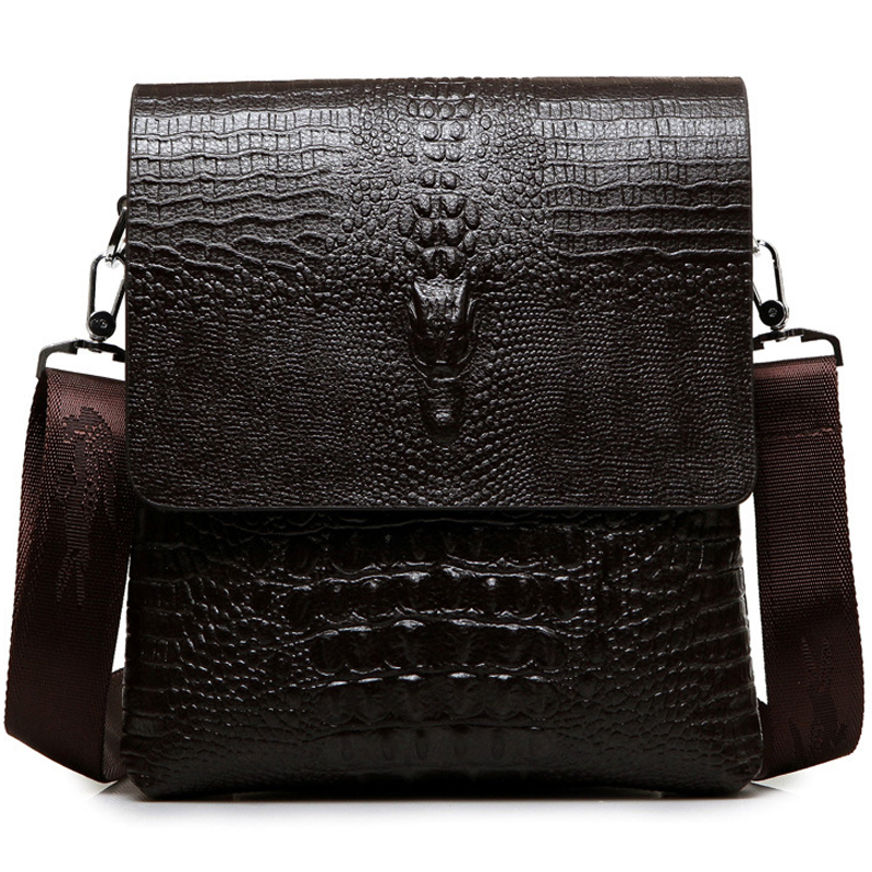 Leather Work Bag Men - กระเป๋าหนังจระเข้ธุรกิจกระเป๋าคนส่งเอกสารแบรนด์หรูสำหรับผู้ชายกระเป๋าลำลองกระเป๋าสะพายไหล่สะพายข้างลายจระเข้