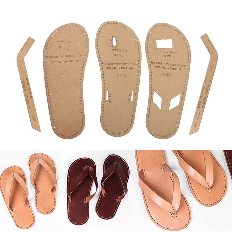 Leatherwork Patterns - WUTA 726 Kraft กระดาษแม่แบบสำหรับ DIY ผู้ชายรองเท้าแตะ