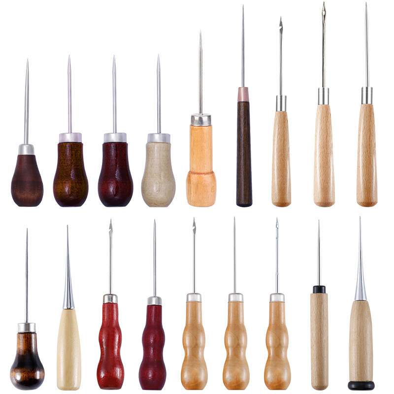Leatherwork Repairs - หนัง Awl ไม้ Handle Awls เย็บ