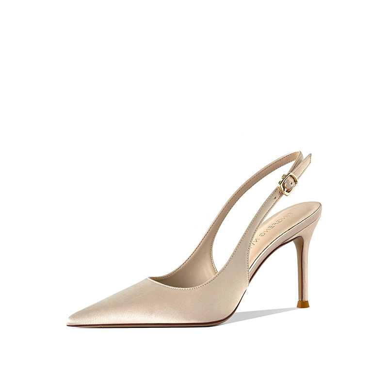 Leather Work Heels - รองเท้าส้นสูงแบบเปิดหัว ปลายแหลม สายรัดแบบหัวเข็มขัด รุ่นใหม่ประจำฤดูร้อนปี 2026 สำหรับผู้หญิง