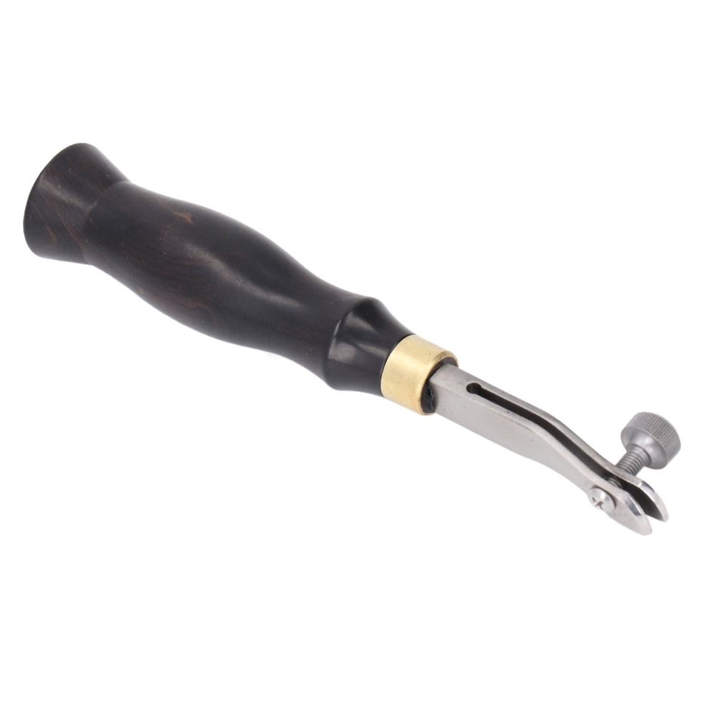 Leather Edge Beveler - เครื่องมือปรับแต่งขอบหนังแบบปรับได้ 0.5 มม. ด้ามจับไม้ สแตนเลส เครื่องมือเซาะร่องหนังสำหรับงานหนัง