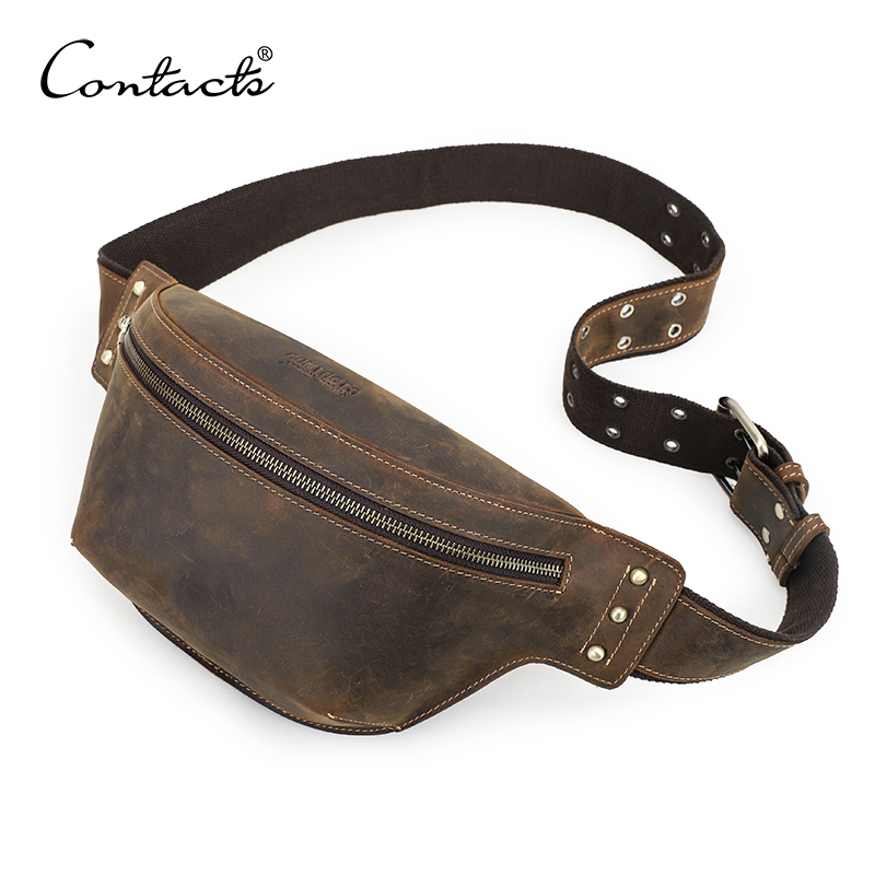Leather Work Bag Men - ติดต่อของแท้หนังเอวกระเป๋าหนังม้าบ้าผู้ชายเอวสะโพกกระเป๋า Bum กระเป๋า Crossbody กระเป๋าเดินทางสําหรับ 8.3
