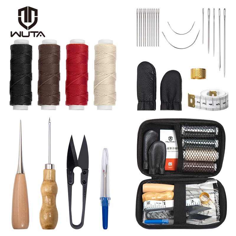 Leatherwork Repairs - WUTA ชุดซ่อมหนังเย็บรองเท้าเฟอร์นิเจอร์โซฟาซ่อมทํางานชุดเครื่องมือด้ายหัตถกรรมเครื่องมือเย็บมือ Quilting Awl