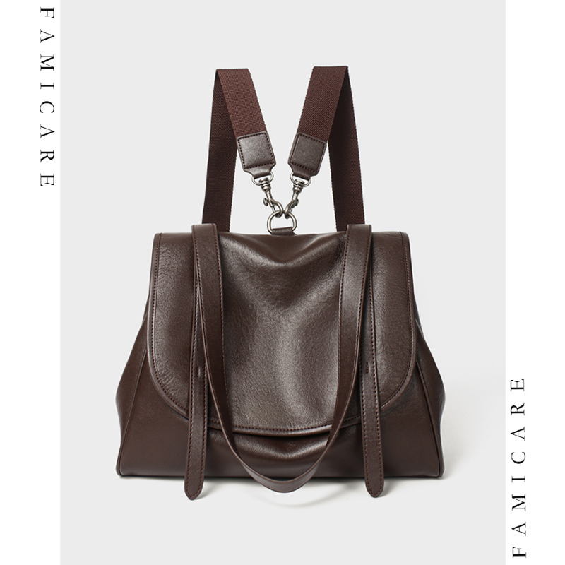 Leather Work Womens Backpack - กระเป๋าเป้สะพายหลังหนังนิ่มสไตล์วินเทจสำหรับผู้หญิง กระเป๋าเป้เดินทางความจุขนาดใหญ่สำหรับผู้หญิง กระเป๋าสะพายไหล่อเนกประสงค์สำหรับวิทยาลัยหรือที่ทำงาน