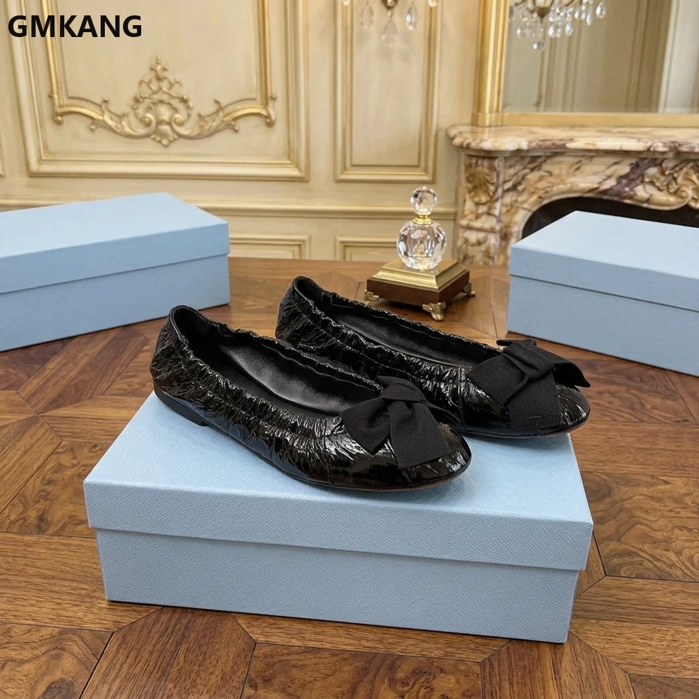 รองเท้าบัลเล่ต์ผู้หญิงแบบผูกโบ - Leather Work Dress บทวิจารณ์และราคา