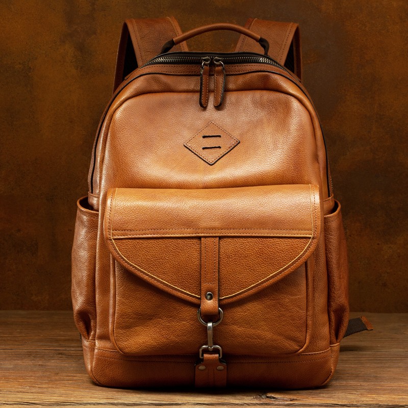 กระเป๋าเป้สะพายหลังหนังวัวชั้น - Leather Work Bag Men บทวิจารณ์และราคา