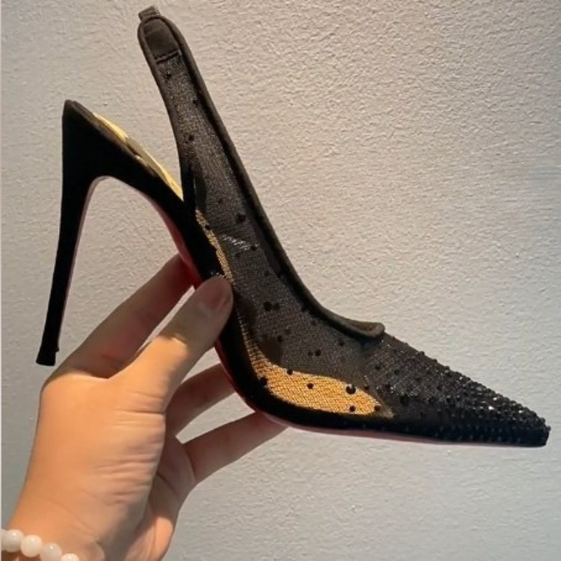 รองเท้าส้นสูงแบบส้นเข็มประดับค - Leather Work Heels บทวิจารณ์และราคา