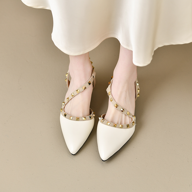 รองเท้าแตะแฟชั่นสายรัดหลังแบบม - Leather Work Heels บทวิจารณ์และราคา