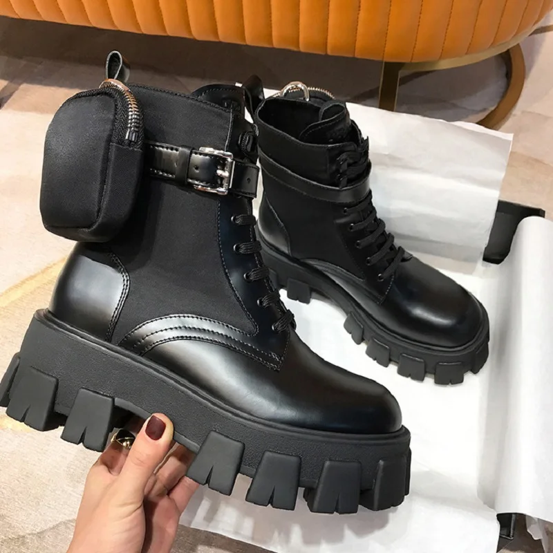 Black Punk ข้อเท้าหนา Soled รถ - Belt Buckle Blank บทวิจารณ์และราคา