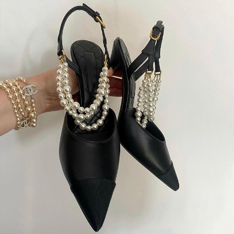 รองเท้าส้นสูงหัวแหลมแบบใหม่รอง - Leather Work Heels บทวิจารณ์และราคา