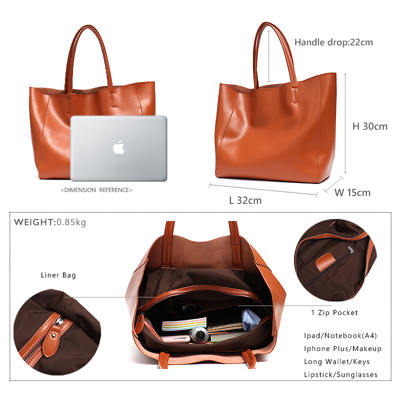 Minimalist Big Tote กระเป๋าผู้ - Leatherwork Workshop บทวิจารณ์และราคา