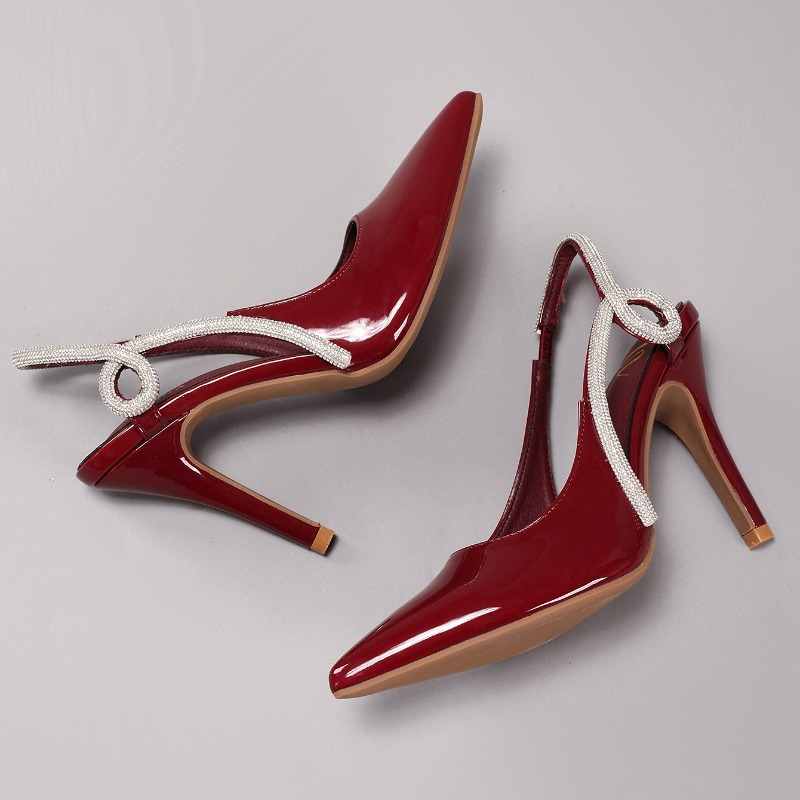 เซ็กซี่สิทธิบัตรหนัง Pointed T - Leather Work Heels บทวิจารณ์และราคา