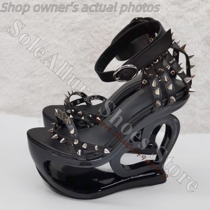 รองเท้าส้นเตารีดแบบรัดข้อเท้าส - Leather Work Heels บทวิจารณ์และราคา