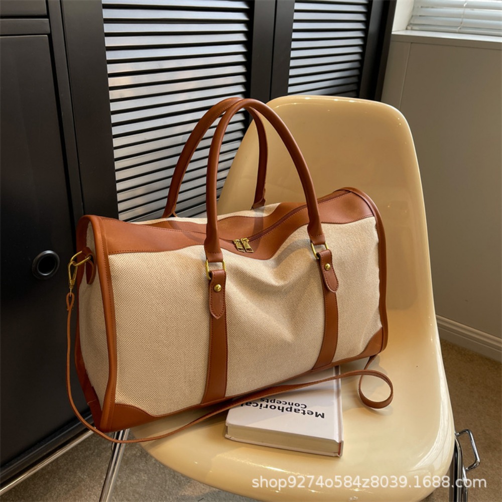 กระเป๋าโท้ทผ้าแคนวาสและหนัง PU - Leather Work Duffle Bag บทวิจารณ์และราคา