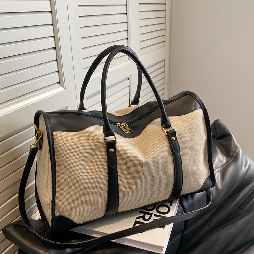 กระเป๋าโท้ทผ้าแคนวาสและหนัง PU - Leather Work Duffle Bag บทวิจารณ์และราคา