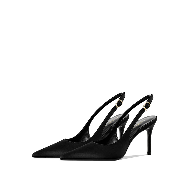 รองเท้าส้นสูงแบบเปิดหัว ปลายแห - Leather Work Heels บทวิจารณ์และราคา