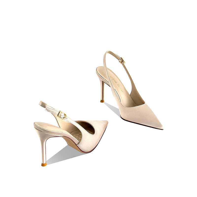 รองเท้าส้นสูงแบบเปิดหัว ปลายแห - Leather Work Heels บทวิจารณ์และราคา