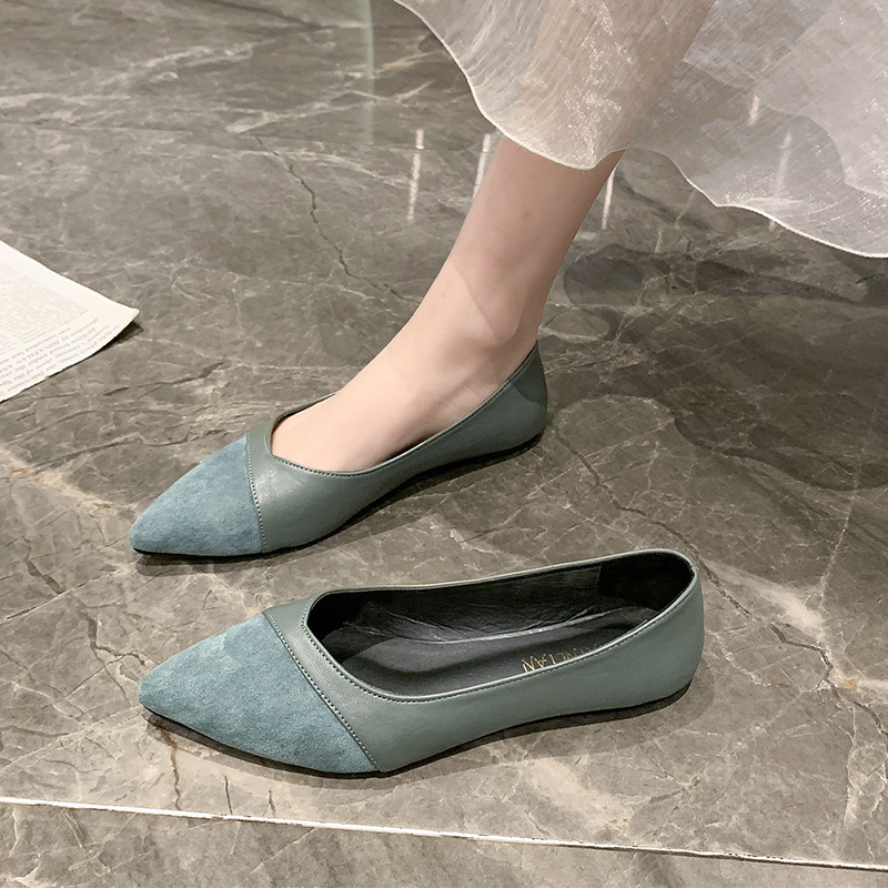 รองเท้าหนังสีดำแบบเรียบสำหรับผ - Leather Work Heels บทวิจารณ์และราคา