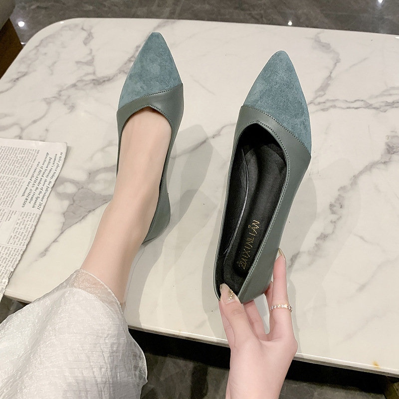 รองเท้าหนังสีดำแบบเรียบสำหรับผ - Leather Work Heels บทวิจารณ์และราคา