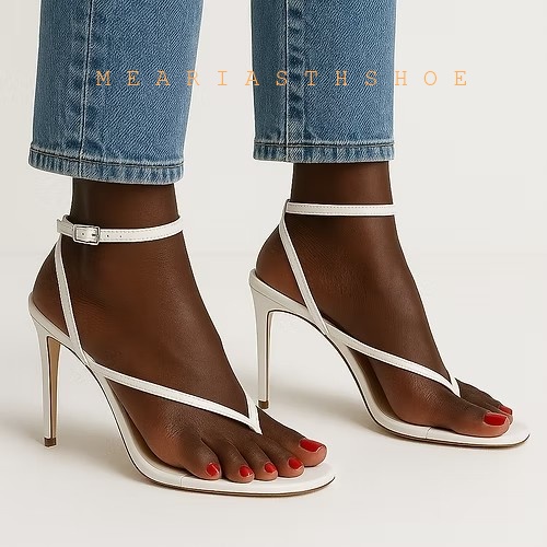 รองเท้าแตะรัดส้นแบบไขว้สีเบจดำ - Leather Work Heels บทวิจารณ์และราคา