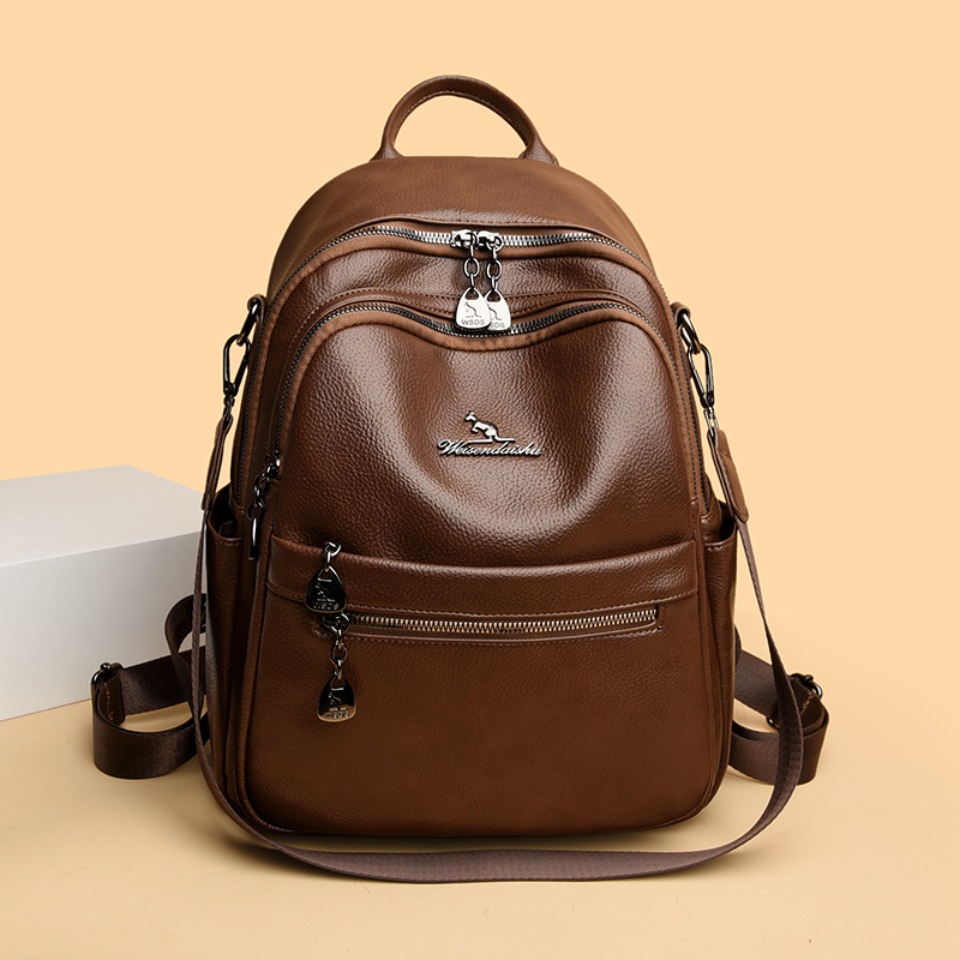 กระเป๋าเป้สะพายหลังลายหนังลายก - Leather Work Womens Backpack บทวิจารณ์และราคา