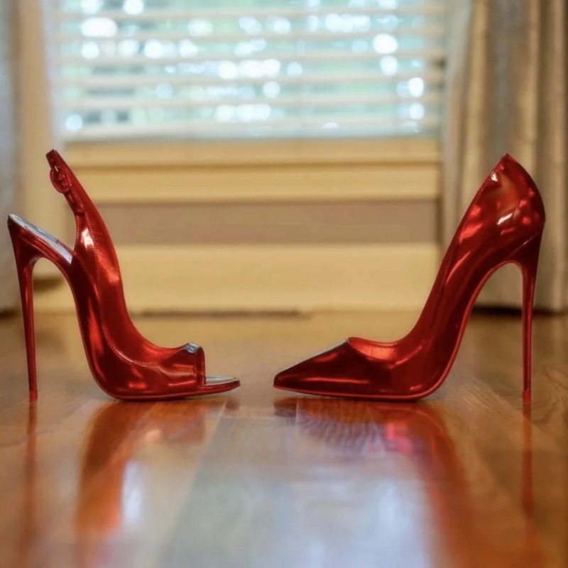 รองเท้าส้นสูงแบบเปิดนิ้วเท้า 1 - Leather Work Heels บทวิจารณ์และราคา