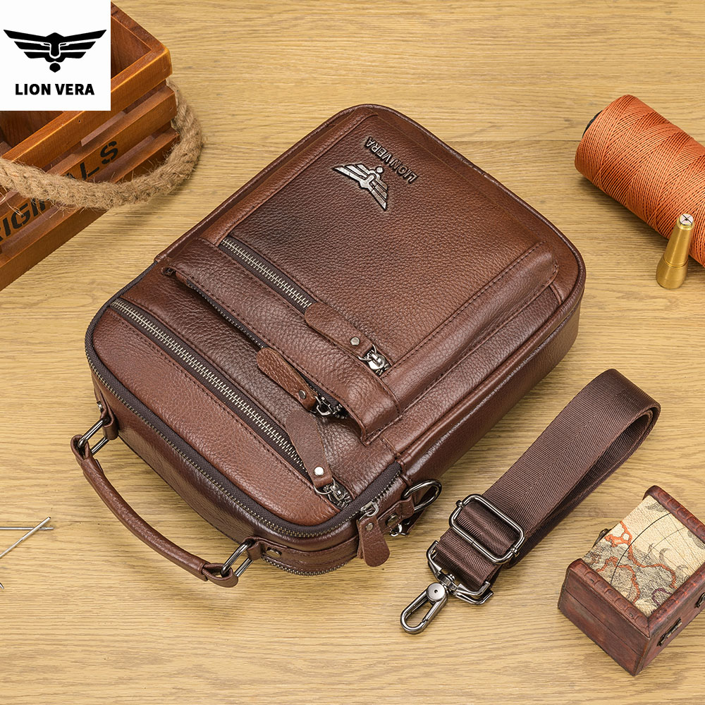LION VERA กระเป๋าสะพายไหล่ผู้ช - Leather Work Bag Men บทวิจารณ์และราคา